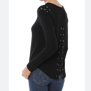 Generation Love lace up black top